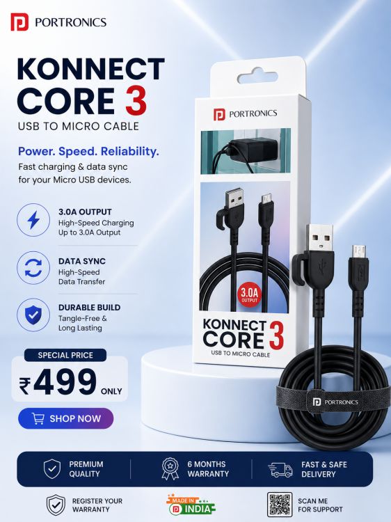 Konnect Core 3USB to micro cable