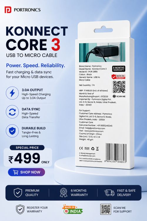 Konnect core 3 USB to micro cable 