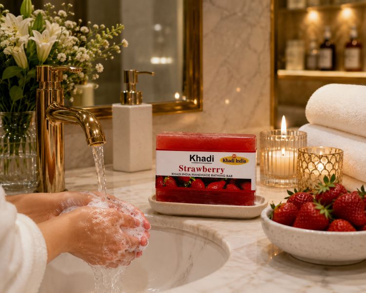 Soap Khadi Strawberry 